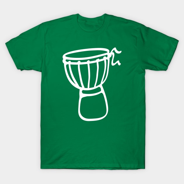 Simple Djembe Drum (white) T-Shirt by schlag.art